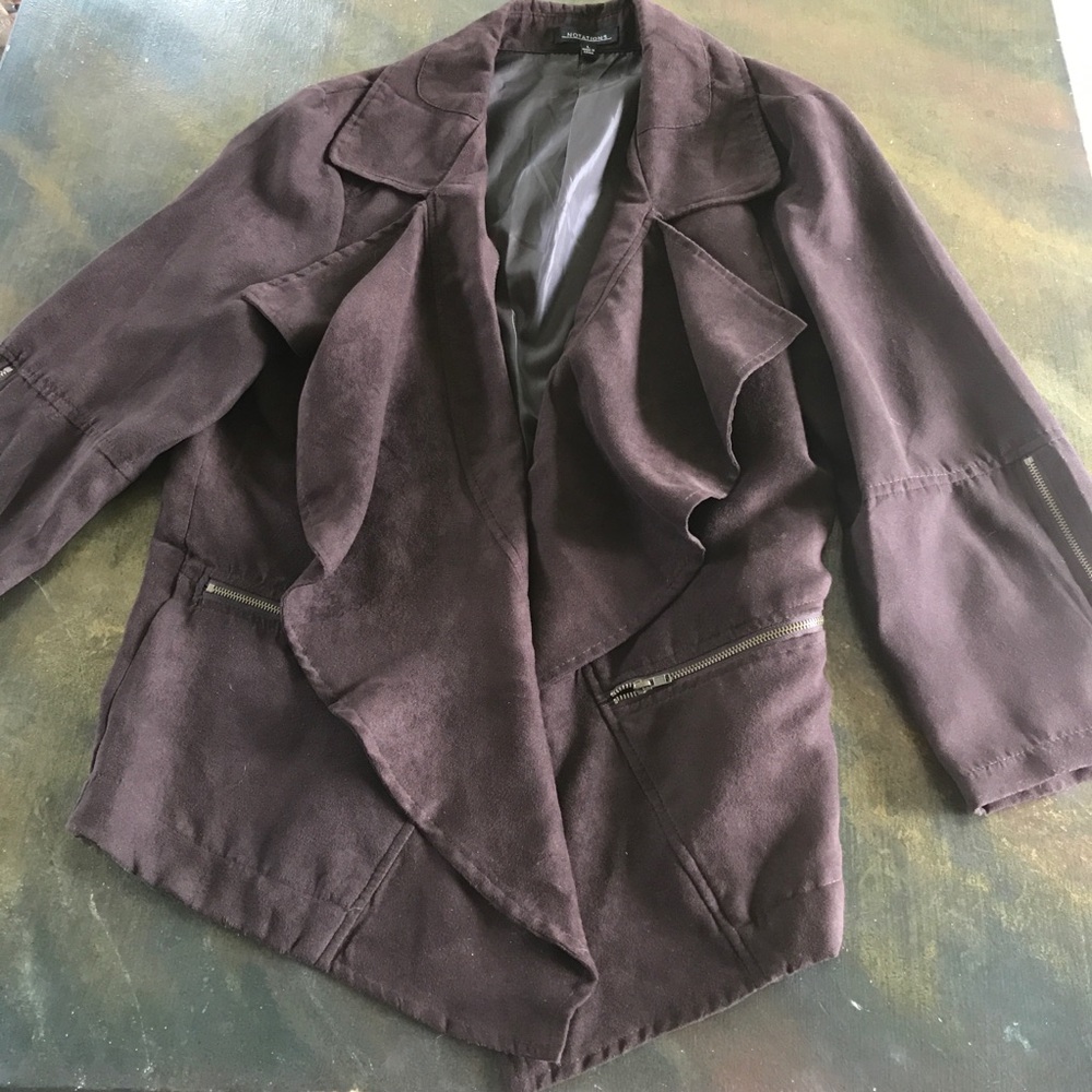 NEWw/tag Notations LG Microfiber Jacket BRWN Lined